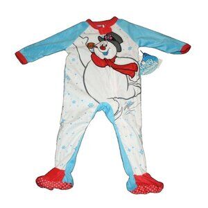 Frosty The Snowman 18 Months Baby Toddler Pajamas Footed Fleece One Piece PJ NEW